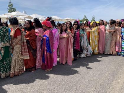 Women set for saree walkathon in London on National Handloom Day | Women set for saree walkathon in London on National Handloom Day Women set for saree walkathon in London on National Handloom Day | Women set for saree walkathon in London on National Handloom Day
