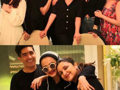Rekha hugs Janhvi, Parineeti at Manish Malhotra's house party | Rekha hugs Janhvi, Parineeti at Manish Malhotra's house party