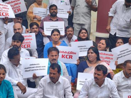 Sharmila stopped from leaving for KCR’s constituency, placed under house arrest | Sharmila stopped from leaving for KCR’s constituency, placed under house arrest