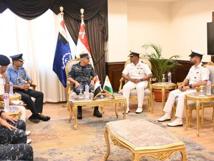 Indian Navy's INS Sumedha in Egypt for 'Exercise Bright Star-23' | Indian Navy's INS Sumedha in Egypt for 'Exercise Bright Star-23'