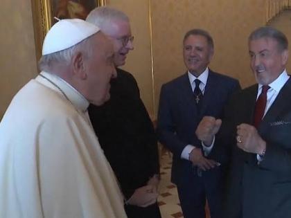 Sylvester Stallone gets a surprise punch from Pope Francis, is 'honoured' by his fan | Sylvester Stallone gets a surprise punch from Pope Francis, is 'honoured' by his fan Sylvester Stallone gets a surprise punch from Pope Francis, is 'honoured' by his fan | Sylvester Stallone gets a surprise punch from Pope Francis, is 'honoured' by his fan