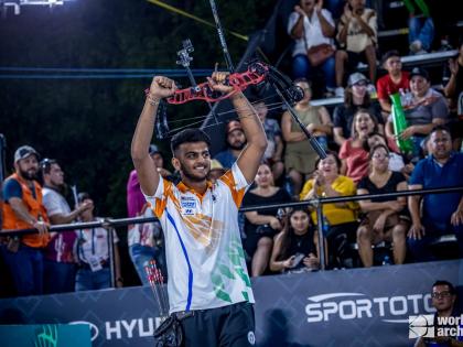 Archery World Cup Final: Prathamesh Jawkar wins silver in men's compound event; Vennam, Aditi bow out in quarters | Archery World Cup Final: Prathamesh Jawkar wins silver in men's compound event; Vennam, Aditi bow out in quarters Archery World Cup Final: Prathamesh Jawkar wins silver in men's compound event; Vennam, Aditi bow out in quarters | Archery World Cup Final: Prathamesh Jawkar wins silver in men's compound event; Vennam, Aditi bow out in quarters