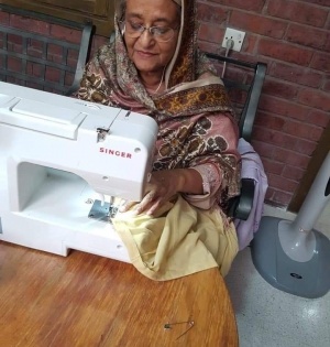 Hasina's photos of her sewing, fishing go viral | Hasina's photos of her sewing, fishing go viral