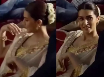 Video of Kriti Sanon sitting on floor at 'Adipurush' trailer launch goes viral | Video of Kriti Sanon sitting on floor at 'Adipurush' trailer launch goes viral Video of Kriti Sanon sitting on floor at 'Adipurush' trailer launch goes viral | Video of Kriti Sanon sitting on floor at 'Adipurush' trailer launch goes viral