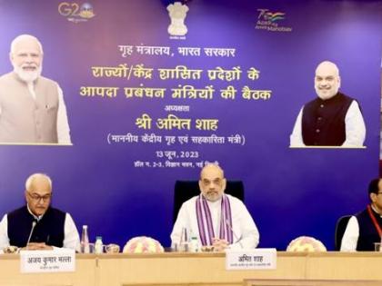 Shah holds review meet Cyclone Biprajoy with Guj CM, others; emphasises zero casualty | Shah holds review meet Cyclone Biprajoy with Guj CM, others; emphasises zero casualty Shah holds review meet Cyclone Biprajoy with Guj CM, others; emphasises zero casualty | Shah holds review meet Cyclone Biprajoy with Guj CM, others; emphasises zero casualty