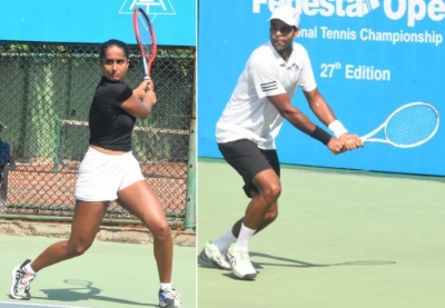 Vaishnavi and Vishnu hog limelight at National Tennis Championship | Vaishnavi and Vishnu hog limelight at National Tennis Championship