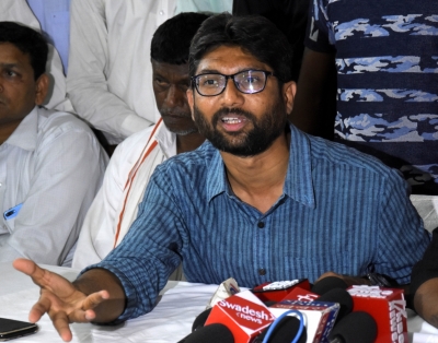 Mevani detained during protest against activist's murder | Mevani detained during protest against activist's murder