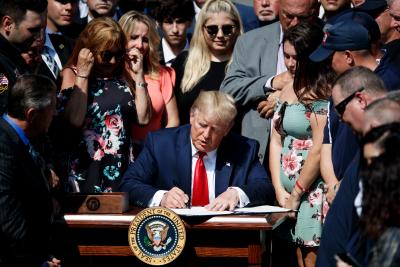 Trump signs $8.3bn emergency package to fight COVID-19 | Trump signs $8.3bn emergency package to fight COVID-19 Trump signs $8.3bn emergency package to fight COVID-19 | Trump signs $8.3bn emergency package to fight COVID-19