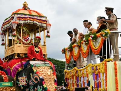 'Jumbo Savari' takes place within Mysuru Palace premises on Dasara | 'Jumbo Savari' takes place within Mysuru Palace premises on Dasara 'Jumbo Savari' takes place within Mysuru Palace premises on Dasara | 'Jumbo Savari' takes place within Mysuru Palace premises on Dasara
