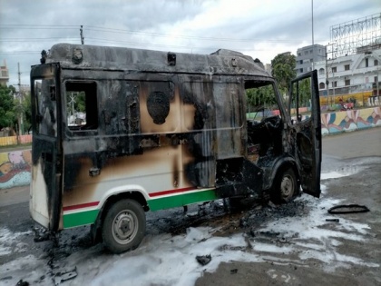 Andhra man sets ablaze ambulance after damaging police station property, held | Andhra man sets ablaze ambulance after damaging police station property, held