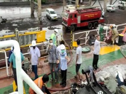 Fire breaks out at coastal shipping boat in Visakhapatnam Port Trust, no injuries reported | Fire breaks out at coastal shipping boat in Visakhapatnam Port Trust, no injuries reported Fire breaks out at coastal shipping boat in Visakhapatnam Port Trust, no injuries reported | Fire breaks out at coastal shipping boat in Visakhapatnam Port Trust, no injuries reported