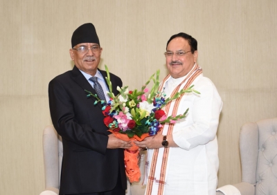 Nadda meets former Nepal PM Prachanda | Nadda meets former Nepal PM Prachanda