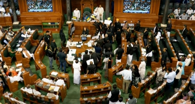 Lok Sabha adjourned till April 5 amid Oppn protests over Adani issue | Lok Sabha adjourned till April 5 amid Oppn protests over Adani issue