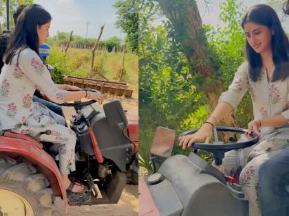 Big B's granddaughter Navya drives a tractor in Gujarat village, posts video | Big B's granddaughter Navya drives a tractor in Gujarat village, posts video