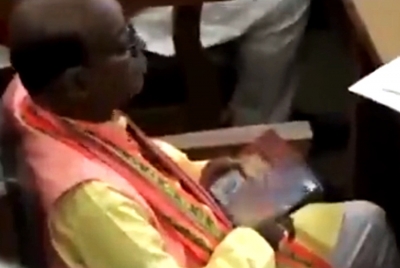 Tripura BJP MLA watches obscene video on mobile phone in Assembly | Tripura BJP MLA watches obscene video on mobile phone in Assembly