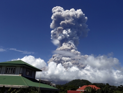Philippine volcano billows 'greyish plume' | Philippine volcano billows 'greyish plume'