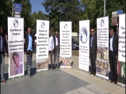 Geneva: Activists hold protest outside UN office against Pak Army-led atrocities in Balochistan | Geneva: Activists hold protest outside UN office against Pak Army-led atrocities in Balochistan