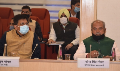 Narendra Singh Tomar, Piyush Goyal lead 4th round govt-farmer talks | Narendra Singh Tomar, Piyush Goyal lead 4th round govt-farmer talks Narendra Singh Tomar, Piyush Goyal lead 4th round govt-farmer talks | Narendra Singh Tomar, Piyush Goyal lead 4th round govt-farmer talks
