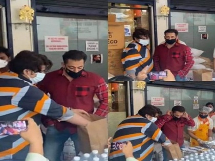 Salman Khan visits 'Bhaijaanz Kitchen' to check quality of food supplied to frontline workers | Salman Khan visits 'Bhaijaanz Kitchen' to check quality of food supplied to frontline workers