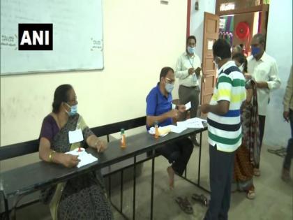 Voting underway for Andhra Pradesh municipal elections | Voting underway for Andhra Pradesh municipal elections