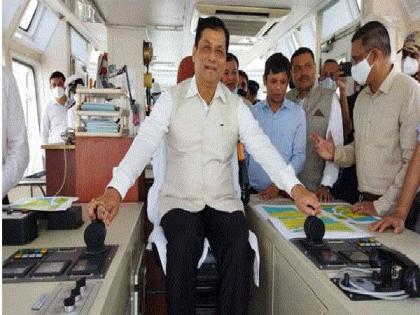 Union Minister Sarbananda Sonowal inaugurates simultaneous launching of 5 vessels at Cochin Shipyard | Union Minister Sarbananda Sonowal inaugurates simultaneous launching of 5 vessels at Cochin Shipyard