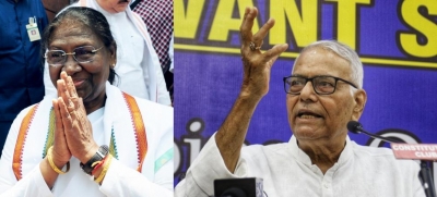 Draupadi Murmu leading against Yashwant Sinha after first round of counting | Draupadi Murmu leading against Yashwant Sinha after first round of counting