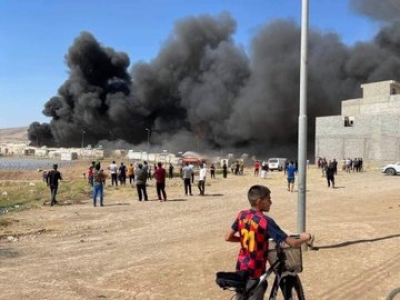 Massive fire engulfs camp for displaced persons in Iraq | Massive fire engulfs camp for displaced persons in Iraq