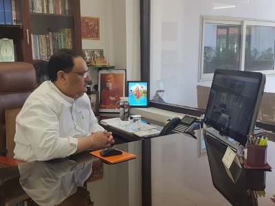 Nadda holds video conference with 4 state units on corona | Nadda holds video conference with 4 state units on corona