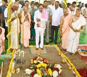 Foundation laid for 400ft Hare Krishna Heritage Tower in Hyderabad | Foundation laid for 400ft Hare Krishna Heritage Tower in Hyderabad