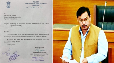 Another MLA of BJP ally IPFT resigns from Tripura Assembly | Another MLA of BJP ally IPFT resigns from Tripura Assembly