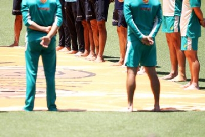 India, Aus players take part in 'barefoot circle' ceremony against racism | India, Aus players take part in 'barefoot circle' ceremony against racism