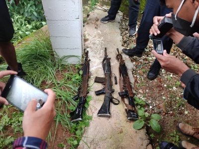 Snatched Meghalaya Police weapons found in Shillong river | Snatched Meghalaya Police weapons found in Shillong river