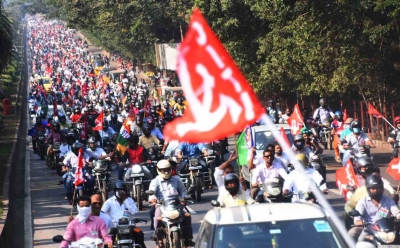 Vizag steel plant protests enter 150th day, hundreds rally on bikes | Vizag steel plant protests enter 150th day, hundreds rally on bikes