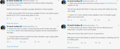 States need to better plan their vax drives: Harsh Vardhan | States need to better plan their vax drives: Harsh Vardhan States need to better plan their vax drives: Harsh Vardhan | States need to better plan their vax drives: Harsh Vardhan