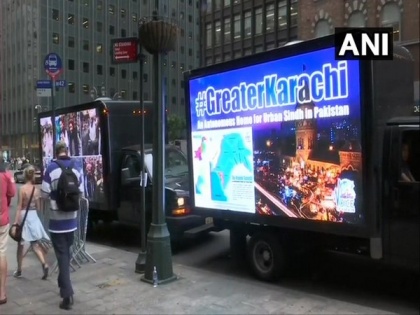 Anti-Pak protests launched in NY, yellow taxicabs and trucks carry slogans highlighting atrocities on minorities | Anti-Pak protests launched in NY, yellow taxicabs and trucks carry slogans highlighting atrocities on minorities
