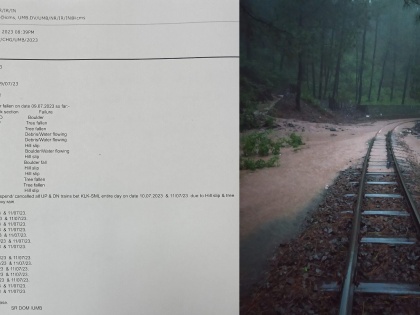 Rail traffic on Kalka-Shimla track suspended owing to mudslides | Rail traffic on Kalka-Shimla track suspended owing to mudslides