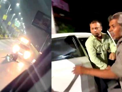 Car with BJP sticker runs over man in Ghaziabad | Car with BJP sticker runs over man in Ghaziabad Car with BJP sticker runs over man in Ghaziabad | Car with BJP sticker runs over man in Ghaziabad