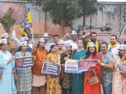 AAP stages protest in B’luru against Manipur violence | AAP stages protest in B’luru against Manipur violence AAP stages protest in B’luru against Manipur violence | AAP stages protest in B’luru against Manipur violence