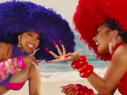 Cardi B, Megan Thee Stallion 'Bongos' features rappers dancing on beach, pool in extravagant outfits | Cardi B, Megan Thee Stallion 'Bongos' features rappers dancing on beach, pool in extravagant outfits Cardi B, Megan Thee Stallion 'Bongos' features rappers dancing on beach, pool in extravagant outfits | Cardi B, Megan Thee Stallion 'Bongos' features rappers dancing on beach, pool in extravagant outfits