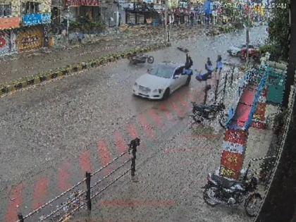 Girl student flung into air, falls 15 feet away after being hit by speeding Jaguar in K’taka | Girl student flung into air, falls 15 feet away after being hit by speeding Jaguar in K’taka