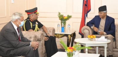 Indian Army chief meets Nepal PM Deuba | Indian Army chief meets Nepal PM Deuba