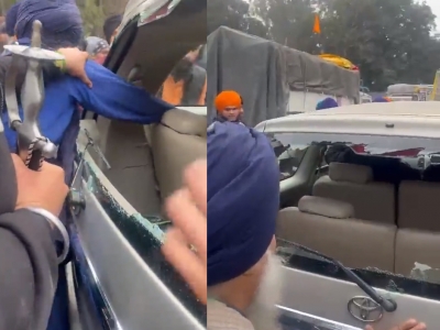 SGPC chief escapes unhurt as vehicle attacked | SGPC chief escapes unhurt as vehicle attacked