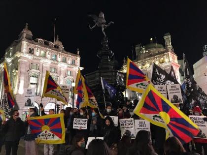 Demonstration held outside Chinese Embassy in UK over human rights abuses in China | Demonstration held outside Chinese Embassy in UK over human rights abuses in China