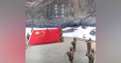 'Spot where Chinese flag unfurled not in Galwan Valley demilitarised zone' | 'Spot where Chinese flag unfurled not in Galwan Valley demilitarised zone'