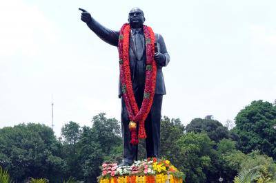Tension after Ambedkar statue found desecrated in UP village | Tension after Ambedkar statue found desecrated in UP village