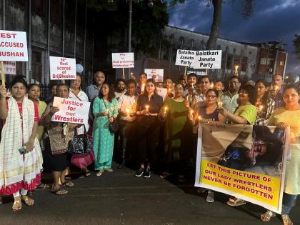 Candle light protest in Goa demands arrest of WFI chief Brij Bhushan | Candle light protest in Goa demands arrest of WFI chief Brij Bhushan