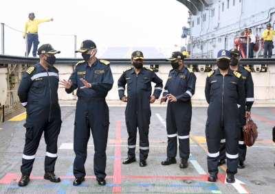 Indian Navy chief reviews operational readiness at sea | Indian Navy chief reviews operational readiness at sea