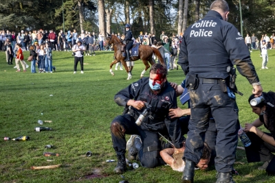 About 70 arrested in Brussels protest against Covid curbs | About 70 arrested in Brussels protest against Covid curbs