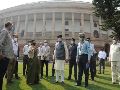 LS Speaker reviews construction work of new Parliament building | LS Speaker reviews construction work of new Parliament building LS Speaker reviews construction work of new Parliament building | LS Speaker reviews construction work of new Parliament building