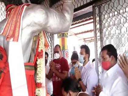 TDP leader K Atchan Naidu's family visits temple after he gets bail | TDP leader K Atchan Naidu's family visits temple after he gets bail